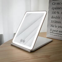 Espejo De Maquillaje Plegable Con 80 LEDs Ultra Delgado Pantalla Táctil Dimmer Recargable Por USB Portátil Para Viajes - details 9