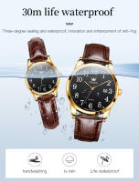 Reloj De Cuarzo Clásico Para Hombre OLEVS Con Correa De Cuero Marrón Y Fechador Resistente Al Agua Dial Digital Estilo De Negocios - details 15
