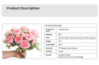 1PC Bouquet De Flores Artificiales Rosa Peonía Blanca Para Decoración De Casamientos Invierno Y Fiestas En Casa Plantas Falsas Baratas - details 3