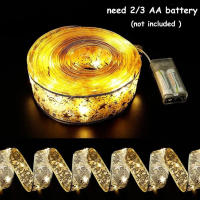Cinta De Navidad Luminosa Con Lazo Dorado De 2-10M Luces De Hada Para Decoración De Árbol Y Regalos En Fiestas Y Hogar - details 0