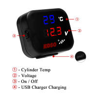 Medidor Digital De Temperatura De Cilindro KOSO Para Motocicleta Universal USB Recargable 3 En 1 Mini LCD Universal Para Motos - details 2
