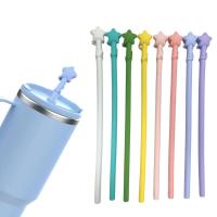 Pajillas De Silicona Con Cubierta De Estrella Larga Para Vaso Accesorios De Fiesta Suministros Eco-amigables - details 0
