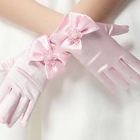 Guantes De Encaje Para Niñas Blancos Con Lazo Guantes De Satén Dulce Para Niños Accesorios De Boda Y Comunión Moda Infantil - details 2