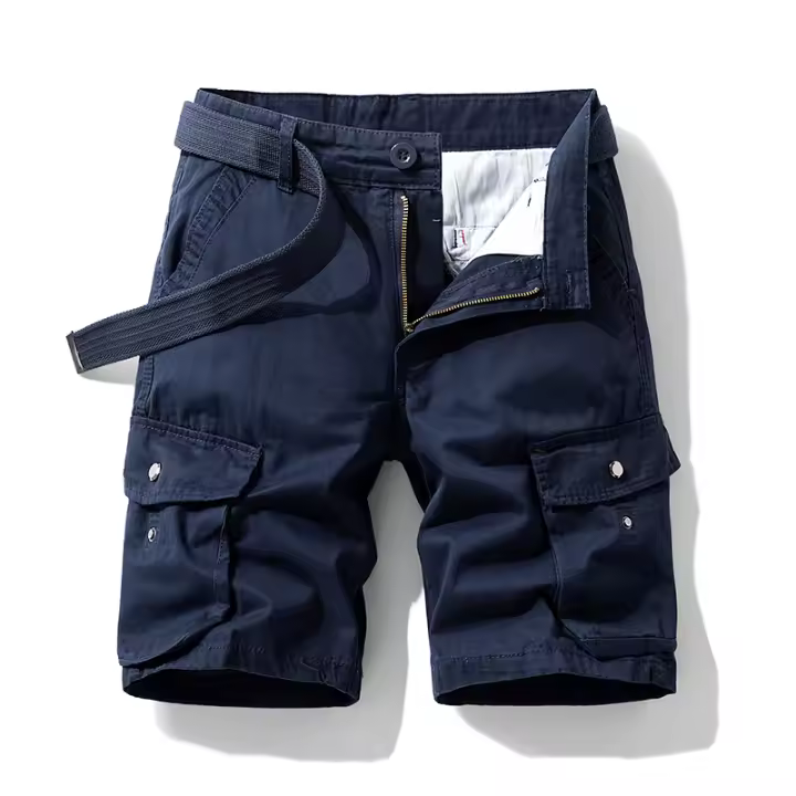 Shorts De Verano Para Hombres Con Múltiples Bolsillos Pantalones Casuales De Algodón Resistente a La Wear Oversized Longitud De Rodilla Workwear - 1