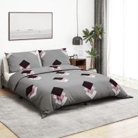vidaXL Juego de Funda Nórdica Sábana Ropa Cama Algodón 260x240 cm Color Blanco y marrón,  Gris claro,  Gris y mas - details 3