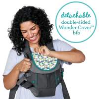 Portabebés, dos estilos de porteo, con babero Wonder Cover, correas ajustables, esencial para el registro, para recién nacidos y niños pequeños de 7 a 26 lb, gris - details 2