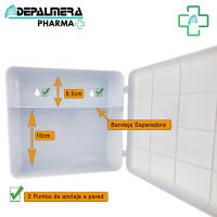 DEPALMERA Pharma Botiquín de Primeros Auxilios para el Hogar y el Trabajo, Botiquin de Pared Compacto Primeros Auxilios especialmente indicado para Casa, Oficina, Caravana, Apartamento. - details 4