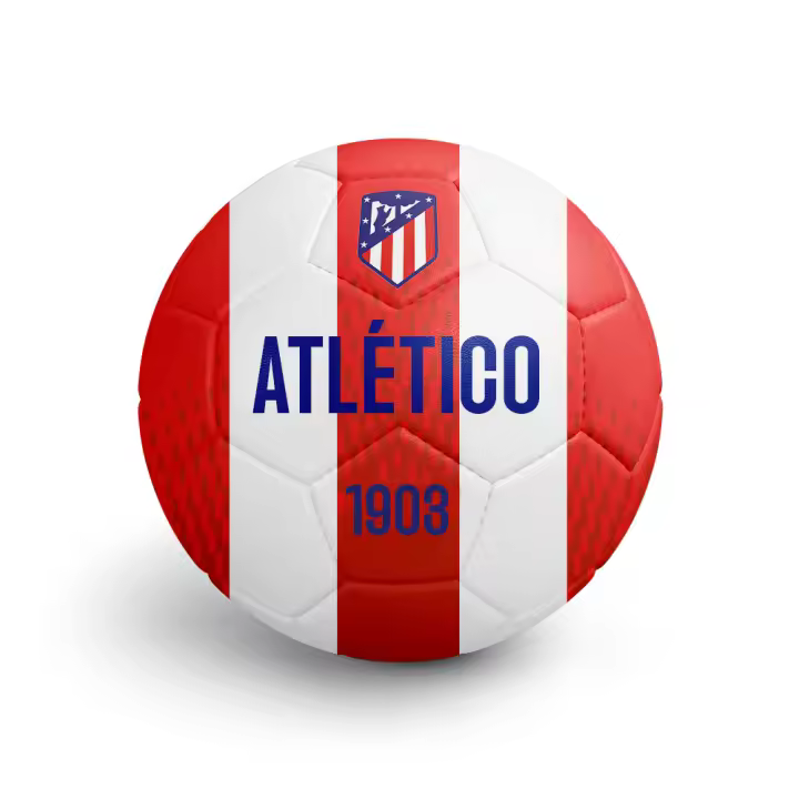 Balón Atlético de Madrid Grande Blanco Rayas Rojas - 1