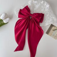 Pinza Para El Cabello De Estilo Coreano Para Mujeres Roja Con Lazo Y Abanico De Cinta Larga Accesorios De Cabello De Tela Cute/románticos - details 14