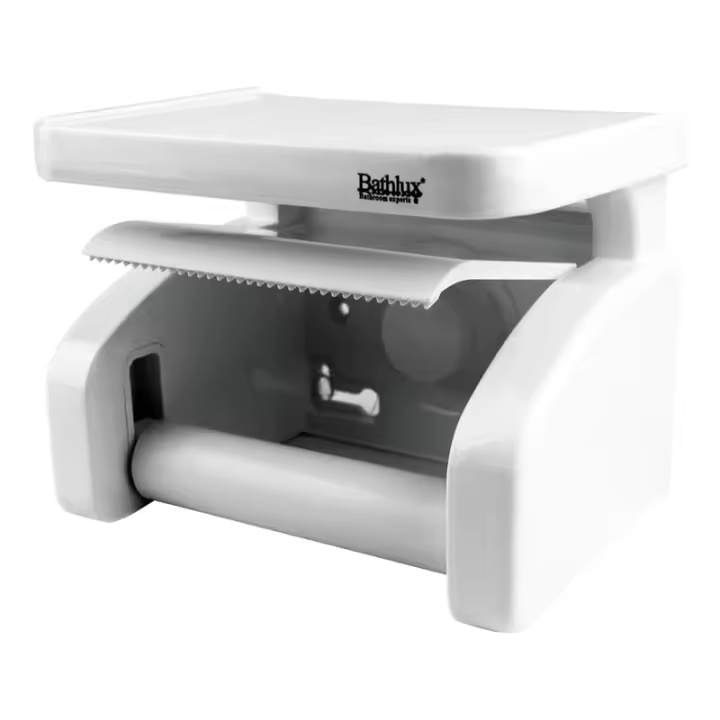 Portarrollos Para Papel Higiénico De Pared Con Ventosas De Fijación Estante De Almacenamiento Porta Rollos De Papel De Baño Con Apoyo Portarrollos De Papel Higiénico Con Estante Sistema Por Succión - 1