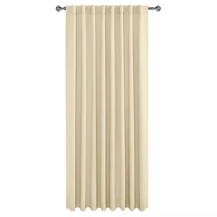Cortinas Negras Para Sala De Estar Funcionales Y Termoaisentes Listas Para Colocar Diseño Sólido Aislantes De Luz Para Dormitorio - 1