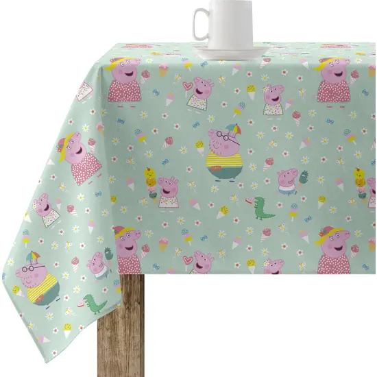 BL BELUM  Mantel Peppa Pig cm Mantel resinado (tacto plastificado) antimanchas modelo Summer Peppa 1 - Mantel Elegante Made By BL BELUM - Mantel No traspasan Líquidos Made Spain - 1