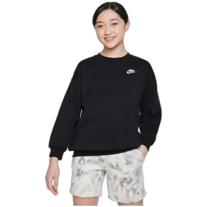 Sudadera Nike Sportwear Club Fleece Para Niña En Color Negro - 1