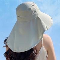 Sombrero De Bolso Para Mujer Verano Protección Solar Transpirable Con Pañuelo Capa De Piel Ligera Para Playa Viajes - details 2