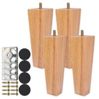 Patas de madera maciza para muebles, pies de repuesto para silla y mesa de gabinete, pie inclinado, 6-15cm de altura, cono inclinado, sofá cama, 4 piezas - details 14