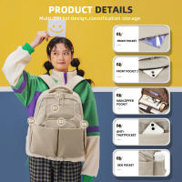 Mochila Grande Capacidad Impermeable Nylon Mochila Casual Versátil Para Mujer Bolsa De Hombro Con Múltiples Bolsillos Y Sistema De Espalda Fisiológico - details 0
