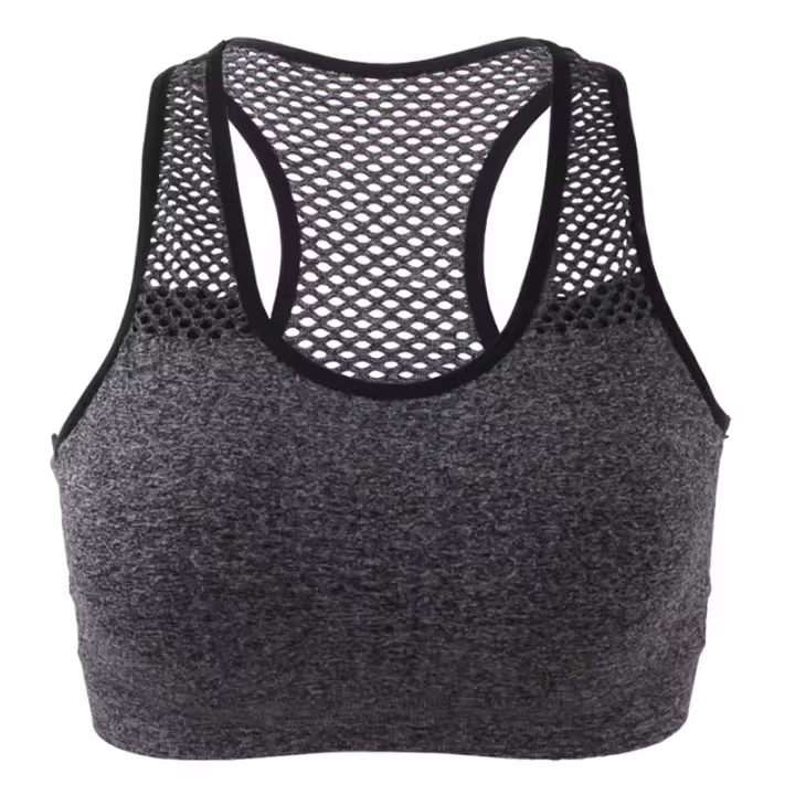 Sudadera Deportiva Para Mujer Transpirable Con Malla Salpicadura Sin Costuras Para Gimnasio Yoga Correr Chaleco Shockproof Top Corto - 1