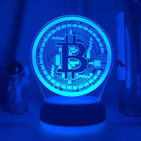 Lámpara De Noche LED De Acrílico Bitcoin Sensor Táctil Cambio De Color 7 Luces Decorativas Para Habitación Piloto Incluido - details 14