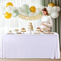 Mantel Rectangular De 6 Pies Con Borde Abierto Resistente a Arrugas Ruffles Elastic Para Banquetes Bodas Y Fiestas - details 5