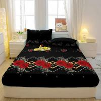Sábana Ajustada Moderna Y Sencilla Con Estampado De Plantas Y Flores Mate Sin Fundas De Cojines Para La Habitación - details 3