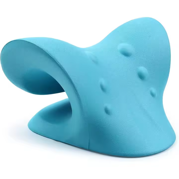 Almohada Quiropráctica para Relajar y Estirar el Cuello, Armohadilla Cervical, Cojin para Relajar el Cuello,  Hombros y cervicales, Dispositivo de tracción Cervical para aliviar el Dolor Cervical y de la mandíbula (Azul)… - 1