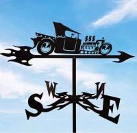 Weathervane De Metal Silueta Artística Decorativa Para Jardín Casa Granja Valla Puerta De Mascota Uso En Techo O Cerca - details 11