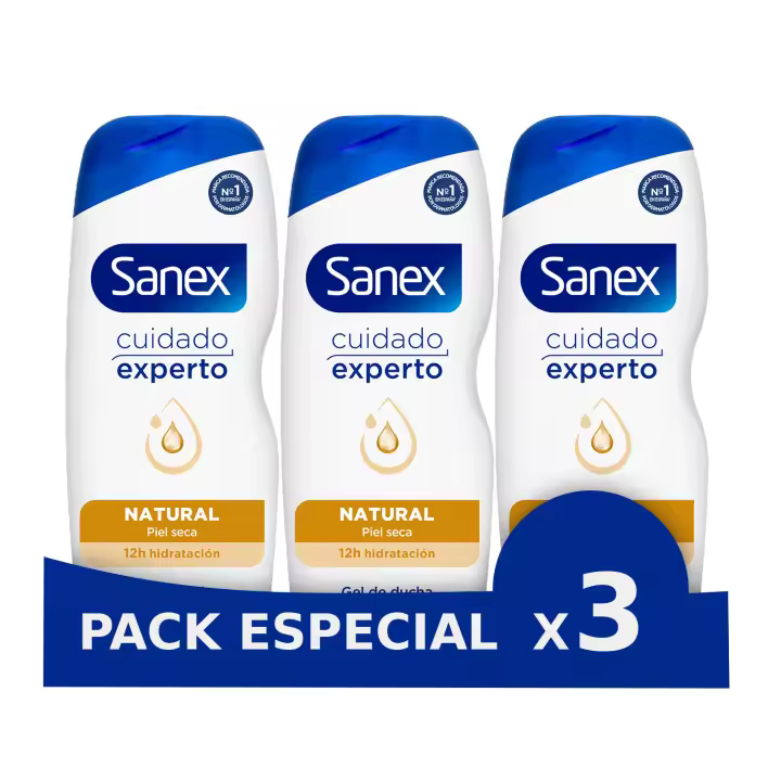 Gel de Ducha Sanex Cuidado Experto Natural piel seca 600ml - 1