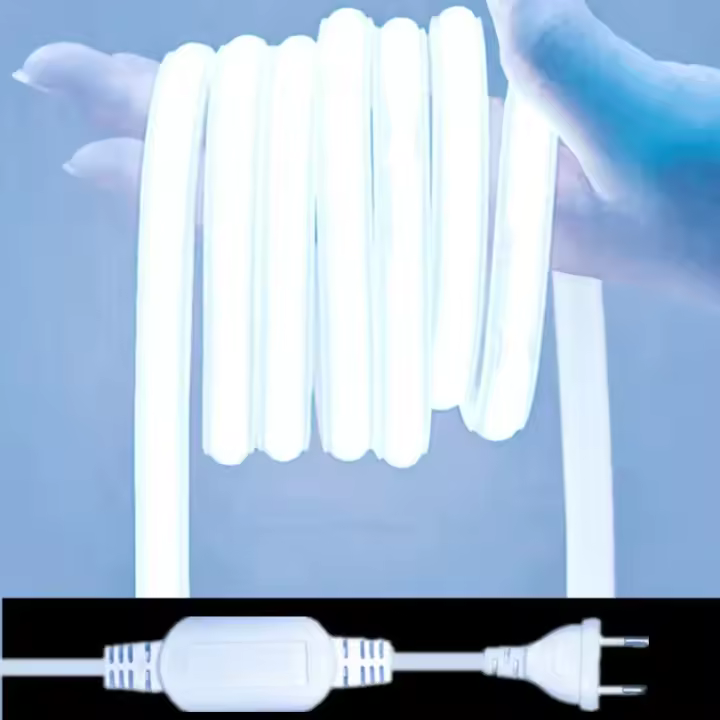 Tira LED COB 220V Con Interruptor Y Potencia Dimmable EU Plug 288LEDs/m 3000k 6000k RA90 Para Jardín Exterior Iluminación De Dormitorio Y Cocina - 1
