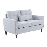 HOMCOM Sofá de 2 Plazas Sillón Biplaza para Salón con Cojines y Asiento Acolchado Funda de Almohada Lavable 140x78x83 cm Gris Claro - details 0