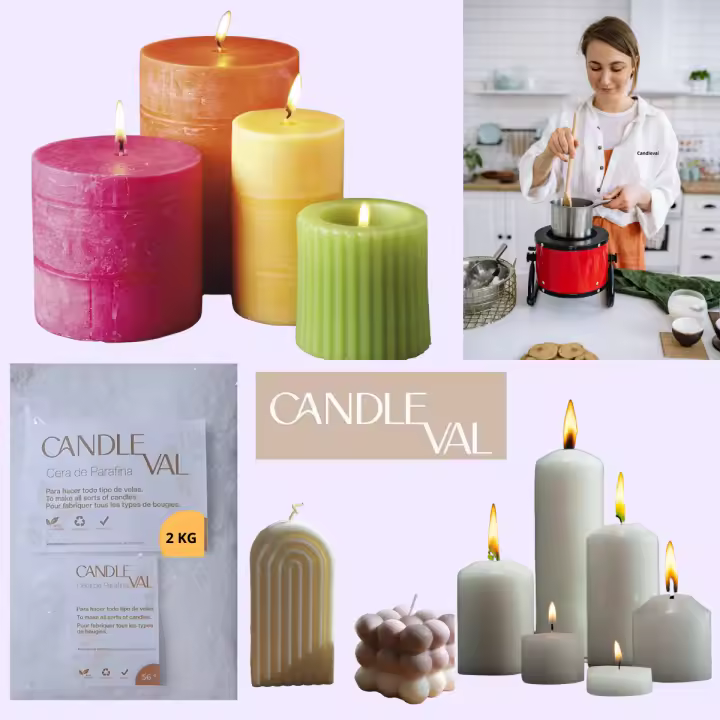 Candleval 2 kg cera de Parafina para hacer velas en moldes y botes presentación en pequeñas perlas de muy fácil manipulación - 1