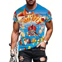 Camiseta De Hombre Con Estampado 3D De Helado Verano 2024 Moda Casual Food Corn Horn Cold Ice Stick Camiseta Ligera Y Transpirable Para Todas Las Estaciones - details 2