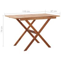 vidaXL Mesa de jardín de madera maciza de acacia 110x67x74 cm - details 5