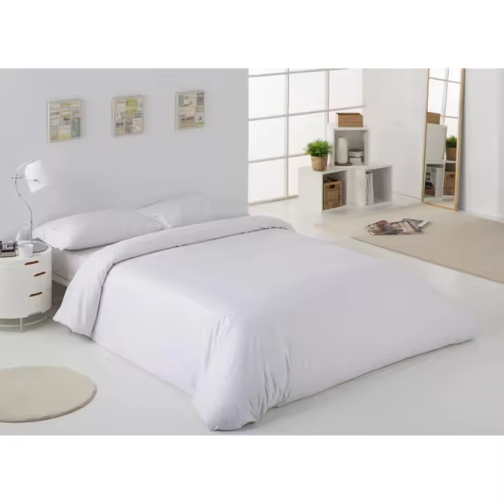 FUNDA NORDICA de algodón peinado color blanco - Cama de 90 (1 pieza) - 100% algodón - 200 hilos. Gramage: 125 - Fijalo - 1