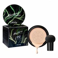 Oulity Mushroom Head Air Cushion CC Cream - BB Cream Face Makeup Foundation for Mature Skin Moisturizing Concealer Brighten Long-Lasting, Even Skin Tone for All Skin Types, Natural Color - details 7