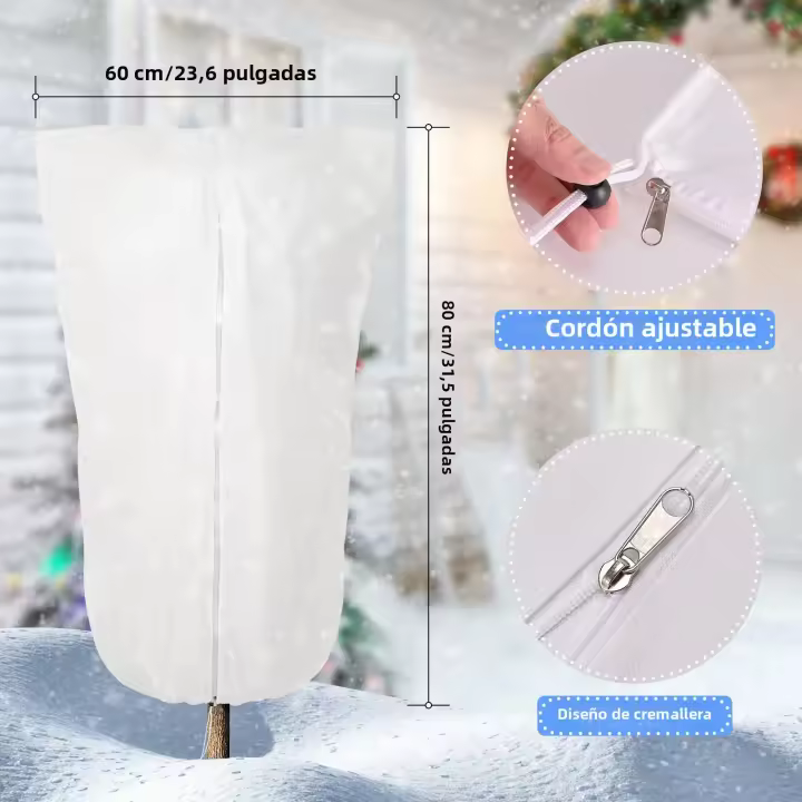 Bolsa De Protección Contra Heladas Para Plantas De Jardín Saco De Cierre Elástico No Tejido Cubierta Caliente De Invierno Para Árboles Pequeños En Exterior Yard Contra El Frío - 1