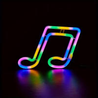 Luz Neón De Nota Musical Multiusos Para Decoración De Pared Instalable Con Batería O USB Adecuada Para Dormitorio Fiestas De Vacaciones Y Bodas - details 0