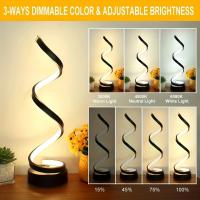Lámpara De Mesa LED Moderna Para Sala De Estar Spiral Regulable Pequeña Para Lateral De Cama Y Escritorio Luz Nocturna Para Hogar - details 2