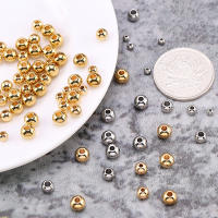 Bolas De Espaciador De Metal Dorado 304 Acero Inoxidable Liso Para Fabricación De Joyas Pulseras Y Collares DIY - details 2