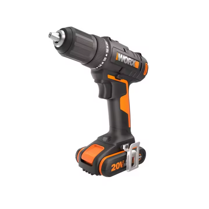Taladro atornillador inalámbrico worx 20v 2.0a li-ion 2 baterias BricO - 1
