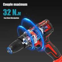 Taladro Atornillador de Impacto 21V Inalámbrico - 32N·m Máximo Par + 30+1 Velocidad | Set Profesional con 2 Baterías para Madera/Metal/Mampostería - details 4