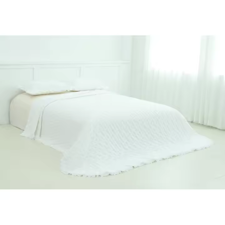 Colcha bordada Sizan de Clara Vidal de color blanco para cama de 90 cm - 1