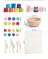 Juguete Montessori De Madera Juego De Colores Y Alineación Con Bolas Arcoíris En Copas Educación Temprana Para Niños De Preescolar Edad 3+ - details 10
