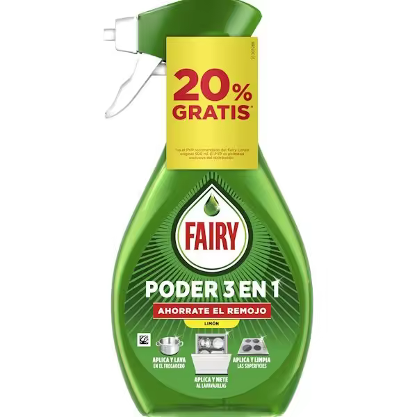 FAIRY  Poder 3 en 1 Limón Spray  500 ml Lavavajillas Líquido - 1