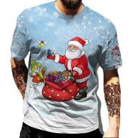 Camiseta 3D De Navidad Para Hombre Con Estampado De Santa Claus Y Ciervo Camiseta Casual Vintage Sin Mangas Para Primavera Y Verano - details 7