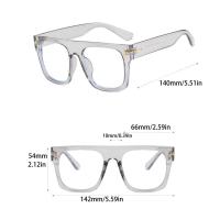 Gafas Antiglareante Retro De Marco Grueso Cuadrado Para Hombres Y Mujeres Gafas Planas De Moda Con Filtro Anti-Luz Azul - details 5