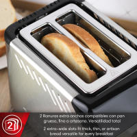 MAGEFESA RISE DIGIT Tostadora de 925W para 2 Tostadas, Funciones: Parar, Descongelar y Calentar, 7 Niveles de Tostado - details 2
