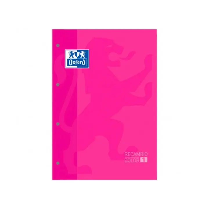 RECAMBIO OXFORD COLOR 1 FUCSIA DIN A4+ 80 HOJAS 90 GR CUADRO 5 MM 4 TALADROS - 1
