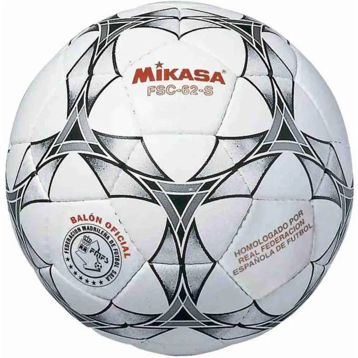 Balón de Fútbol Mikasa FSC62S, Cuero Sintético, Blanco/Negro, Cosido - Diámetro 62cm - 1