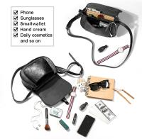 Bolso bandolera grande para mujer con correa de hombro ajustable y extraíble (negro) - details 0