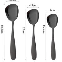Juego De 3 Piezas De Cuchara De Acero Inoxidable Para Servicio En La Mesa Grande Espadilla De Arroz Mano Larga Gadget De Cocina Para El Hogar - details 2